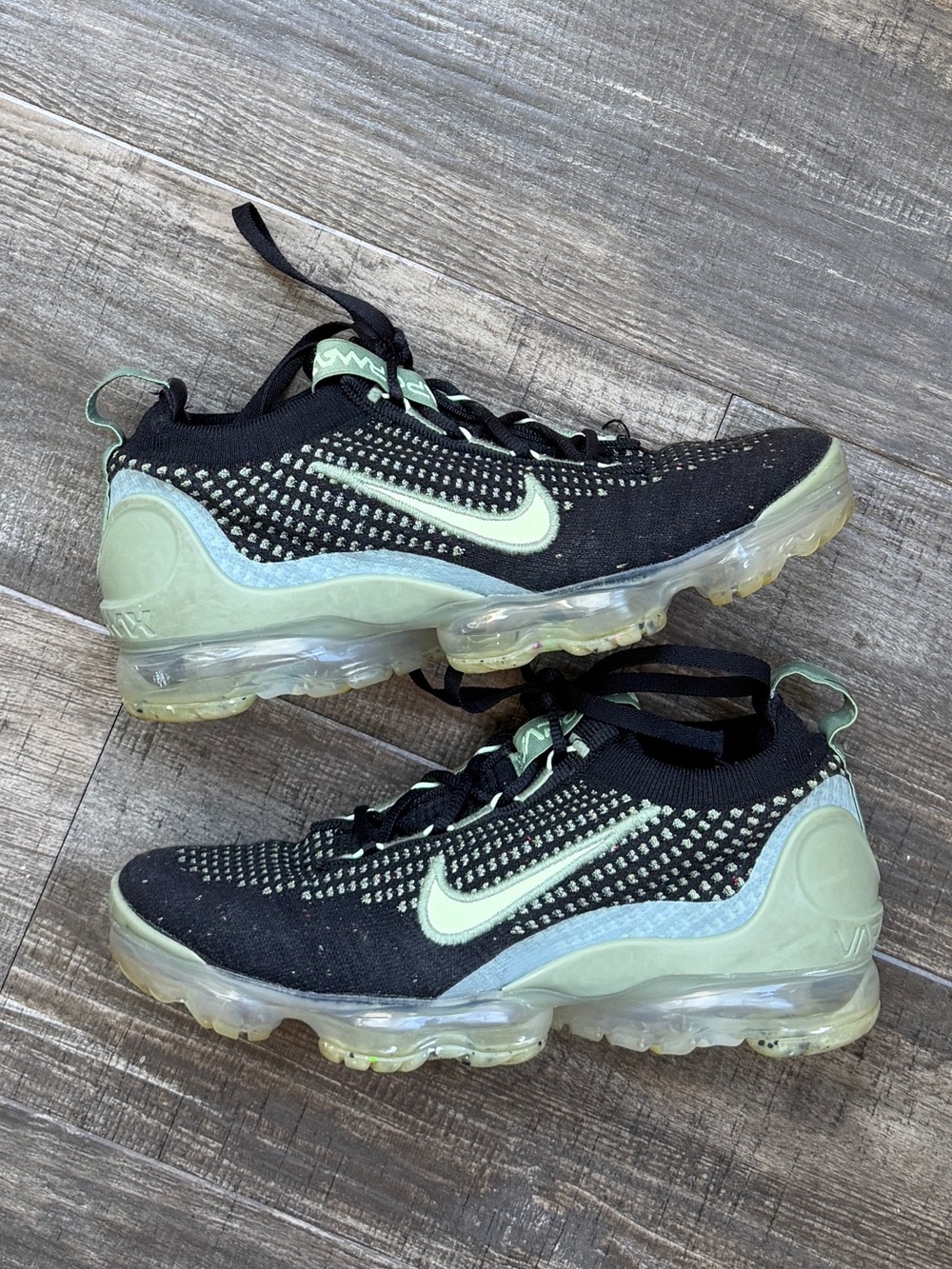 Nike Air VaporMax 2021 Flyknit GS 'Black Vintage Green' 4y